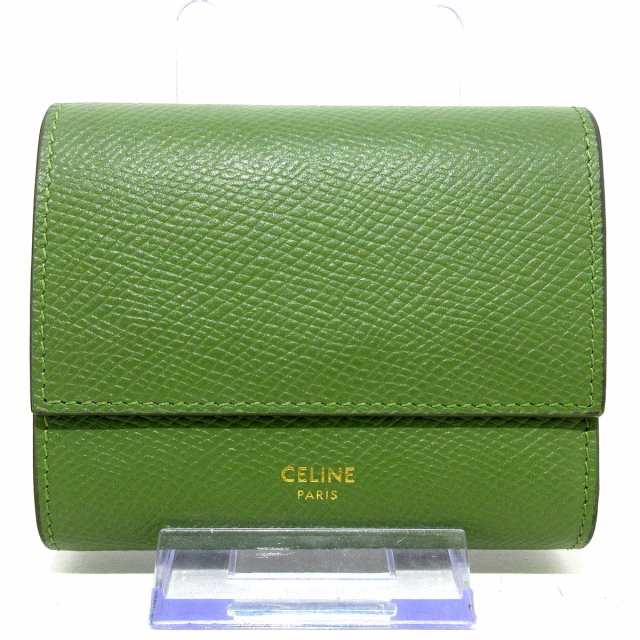 セリーヌ CELINE 3つ折り財布 レディース 美品 スモール トリ