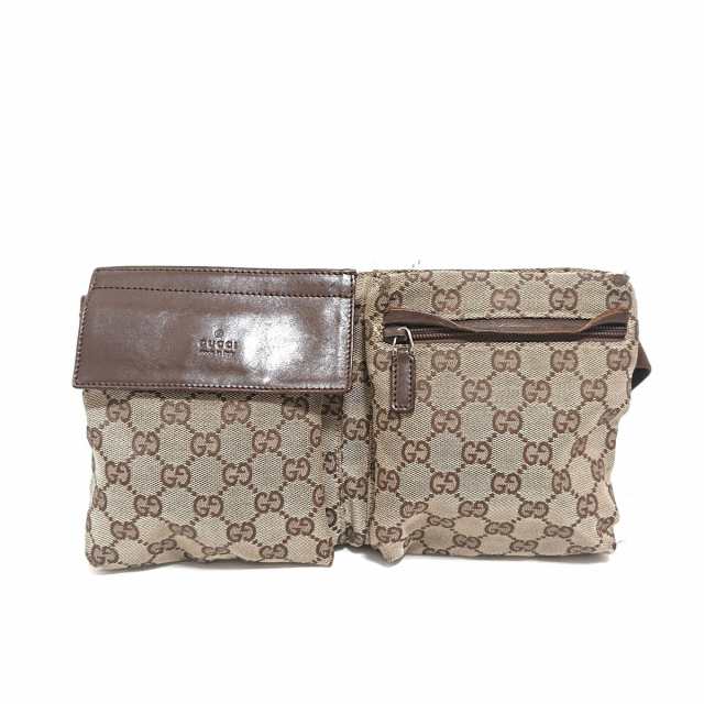 グッチ GUCCI ウエストポーチ レディース GG柄 28566 ベージュ×ダーク