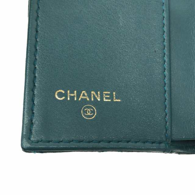 [希少] CHANEL キャビアスキン 財布 ダークグリーン