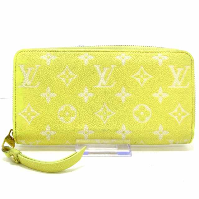 ルイヴィトン LOUIS VUITTON 長財布 モノグラム・アンプラント レディース ジッピーウォレット M81427  イエロー×白【中古】20230925｜au PAY マーケット