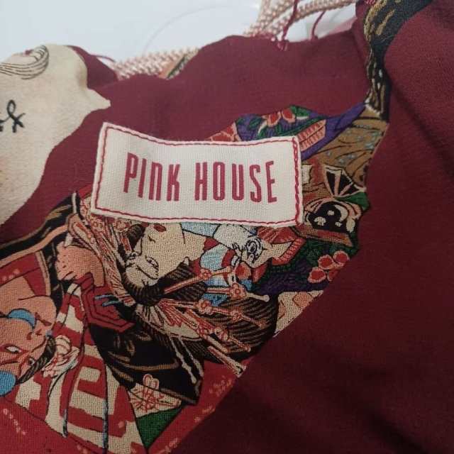 ピンクハウス PINK HOUSE バッグ レディース - レッド×ピンク×マルチ バッグ(その他)/巾着型 シルク×コットン【中古】20231228