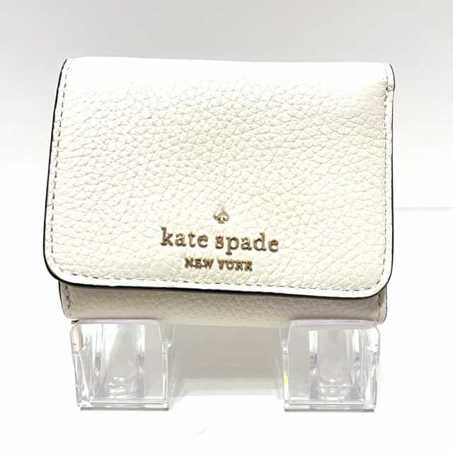 ケイトスペード Kate spade 3つ折り財布 レディース 美品 - WLR00399 白 ラウンドファスナー/パスケース付き  レザー【中古】20240107｜au PAY マーケット