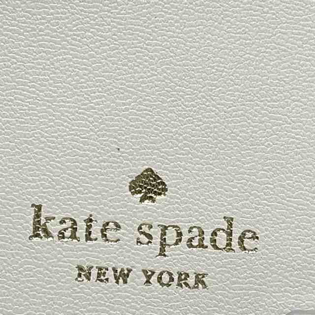 ケイトスペード Kate spade 3つ折り財布 レディース 美品 - WLR00399 白 ラウンドファスナー/パスケース付き  レザー【中古】20240107