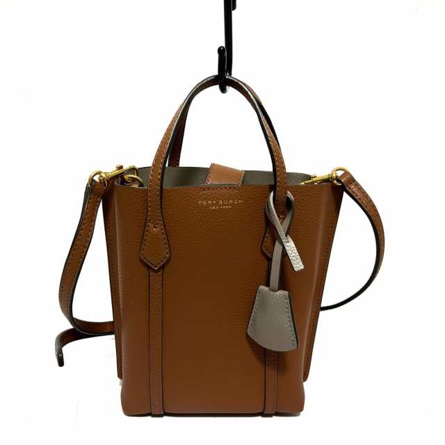 トリーバーチ TORY BURCH ハンドバッグ レディース 美品 ライトブラウン×ライトグレー ミニバッグ レザー【中古】20240429の通販は