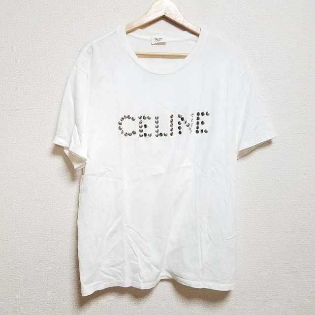 セリーヌ CELINE 半袖Tシャツ サイズM メンズ - 2X50C671Q 白×シルバー ...