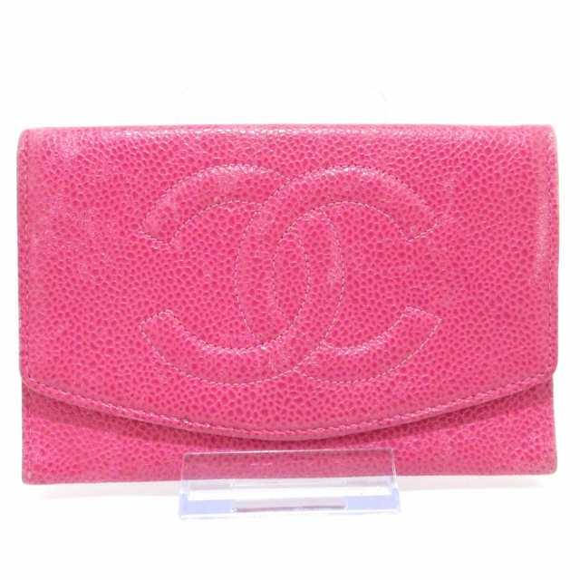 シャネル CHANEL 財布 レディース - ピンク ゴールド金具 キャビア ...