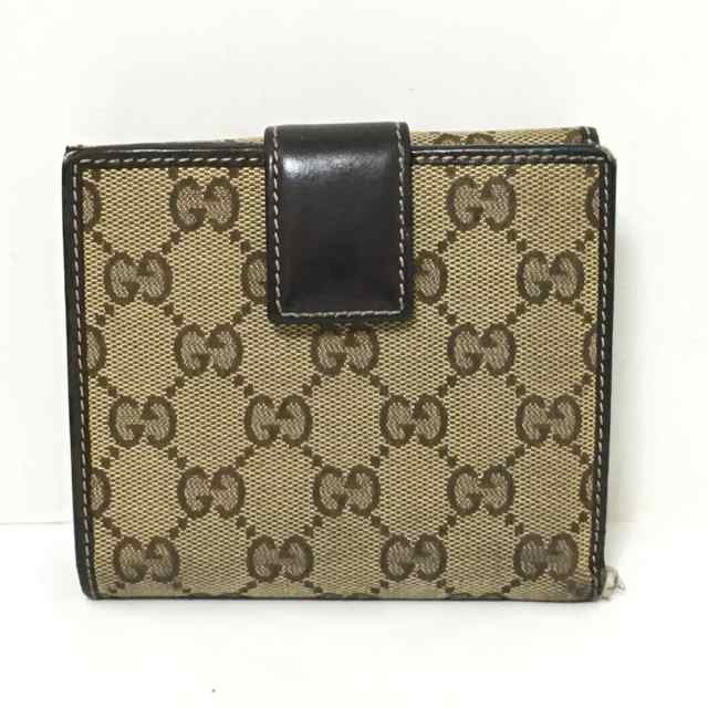 グッチ GUCCI Wホック財布 レディース ラブリー ベージュ×ダーク 