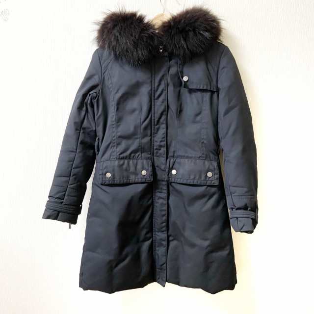 モンクレール MONCLER ダウンコート サイズ0 XS レディース - 黒 長袖/ファー/秋/冬【中古】20240410の通販は