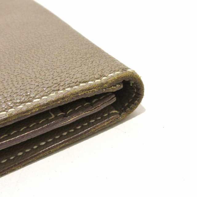 エルメス HERMES 長財布 レディース ベアンスフレ エトゥープ 新型金具/シルバー金具 シェーブル【中古】20240405