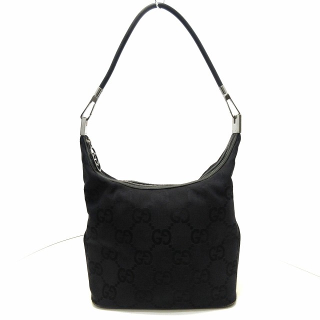 グッチ GUCCI ショルダーバッグ レディース GG柄 0013814 黒 ジャガード×レザー【中古】20240310の通販は