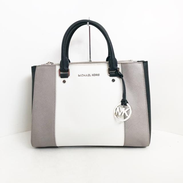 マイケルコース MICHAEL KORS トートバッグ レディース - アイボリー×ライトグレー×マルチ レザー【中古】20240427の通販は