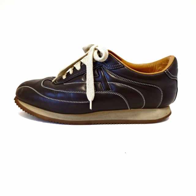 エルメス HERMES スニーカー 40 1/2 メンズ クイック ダークブラウン レザー【中古】20240508の通販は
