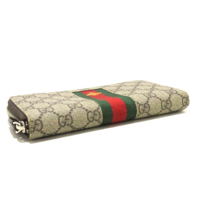 グッチ 長財布 レディース GGスプリーム ニューウェブ ジップ  