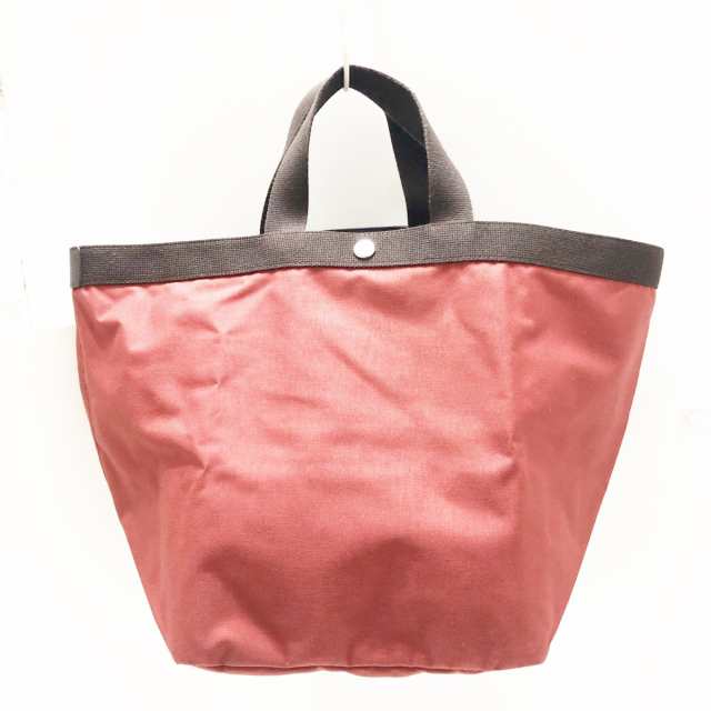 エルベシャプリエ Herve Chapelier トートバッグ レディース コーデュラ舟型トートL レッド×ダークブラウン Cライン【中古】20240423の通販は