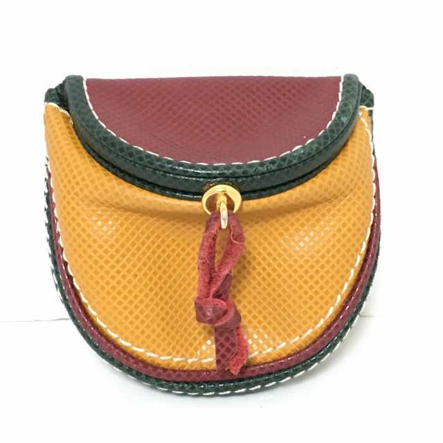 ボッテガヴェネタ BOTTEGA VENETA コインケース レディース - ボルドー×ダークイエロー×ダークグリーン レザー【中古】20240515の通販は 13,052円