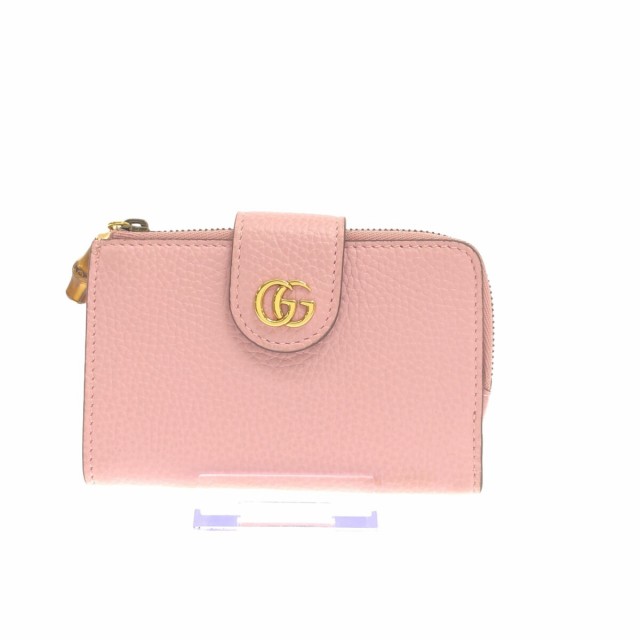 グッチ GUCCI 2つ折り財布 レディース 美品 バンブー/ダブルG