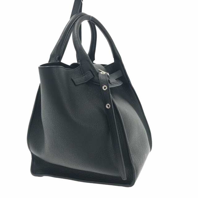 セリーヌ CELINE ハンドバッグ レディース 美品 ビッグバッグスモールウィズロングストラップ 黒 2way レザー【中古】20231027