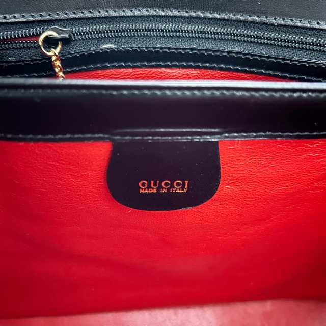 グッチ GUCCI ハンドバッグ レディース 美品 - 黒 レザー【中古