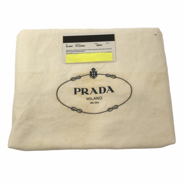 プラダ PRADA ハンドバッグ レディース - BL0867 黒 革タグ レザー【中古】20240607
