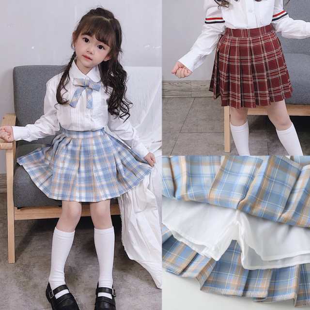 プリーツスカート キッズ 女の子 スクール 制服 スカート発表会 ...