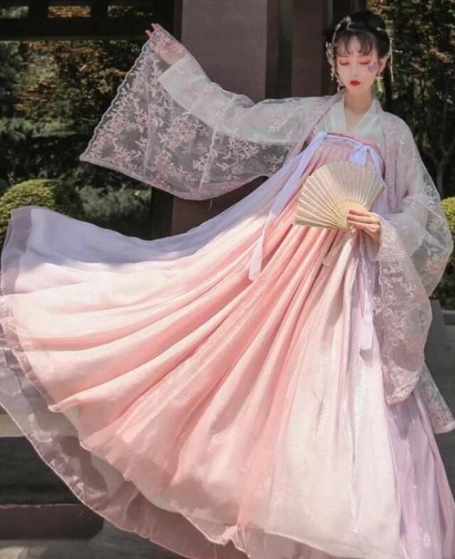 刺繍中華風豪華チャイナドレス 白色漢服 中国古代衣装 中国伝統古典 ...