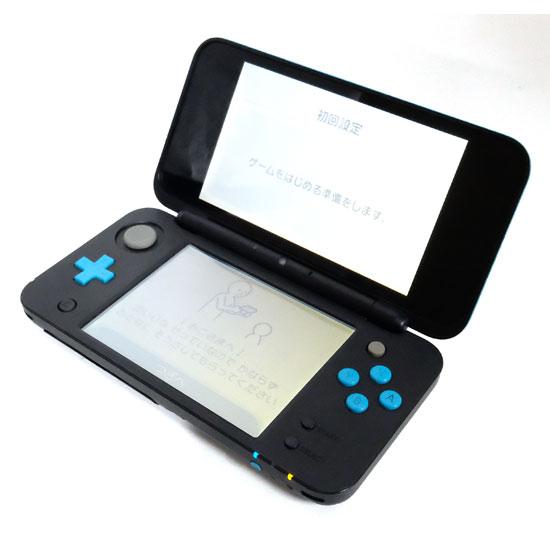 【中古】貨物輸送無料 任天堂 Newニンテンドー2DS LL 黒いこと×藍緑色 本体・液晶画面いたみ 元箱あり