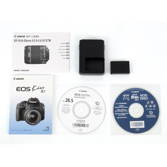 【中古即納】送料無料 キヤノン Canon製 EOS Kiss X7 EF-S18-55 IS STM レンズキット 元箱あり EOS（キヤノン） SDメモリーカード フルHD