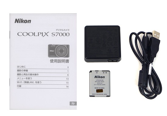 【中古即納】送料無料 ニコン Nikon製 デジカメ COOLPIX S7000 ホワイト/1602万画素 元箱あり COOLPIX（ニコン） SDメモリーカード フルH