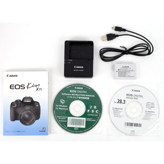 中古即納】送料無料 Canon製 EOS Kiss X7i EF-S18-55 IS STM レンズ  