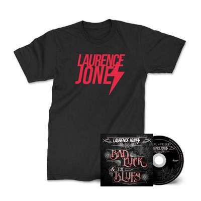 【CD輸入】 Laurence Jones / Bad Luck & The Blues T-shirt + Signed Cd (S Size) 送料無料