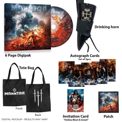 【CD輸入】 Manntra / Titans - Digipak Cd Deluxe Set In Cotton Bag (Cd+drinking Horn+autographed Cards+tote Bag+invitat