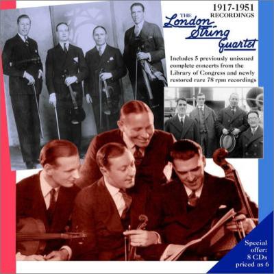 【CD輸入】 弦楽四重奏曲集 / ロンドン弦楽四重奏団　１９１７−５１年録音集（８ＣＤ） 送料無料