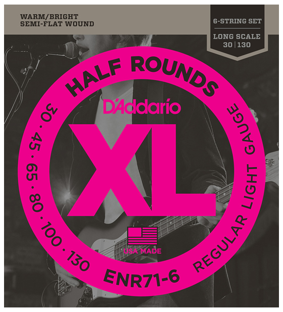 ダダリオ ENR71-6 エレキベース弦（6-String/Long）D'Addario　XL HALF ROUNDS (SEMI-FLAT WOUND)[ENR716] 返品種別Aの通販は