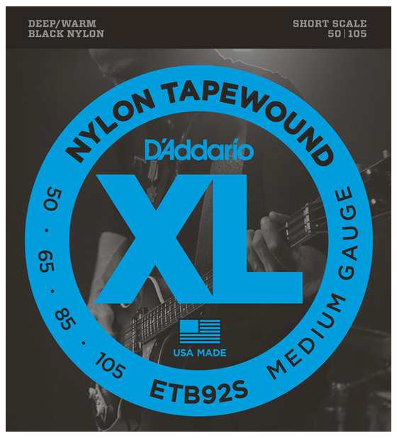 ダダリオ ETB92S エレキベース弦（Short）D'Addario　TAPEWOUNDS (BLACK NYLON)[ETB92S] 返品種別A