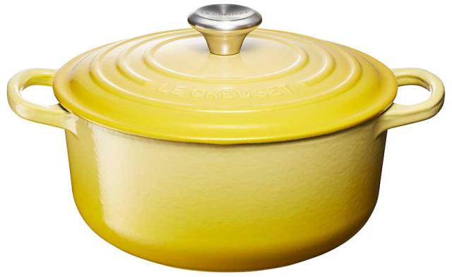 ル・クルーゼ 【IH対応】　シグニチャー ココット・ロンド 20cm シルバーツマミ　(ソレイユ) Le Creuset 21177-20-403返品種別A 38,500円