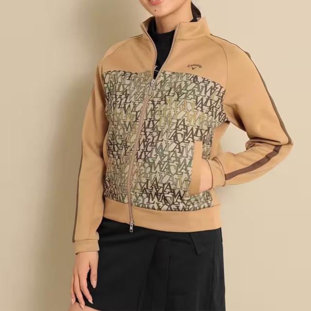 キャロウェイ レディース ロゴダンボールスウェットブルゾン（ベージュ・サイズ：M） CALLAWAY　23FW C23217201-1040-M返品種別Aの通販は 5,000円