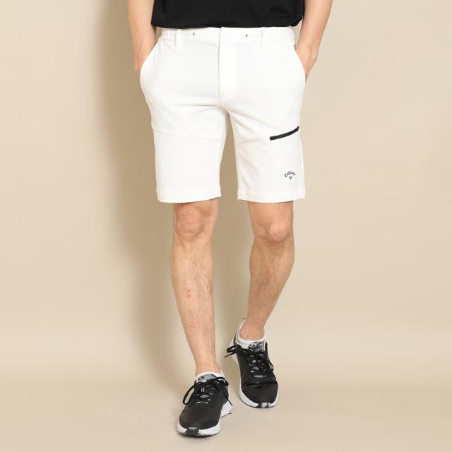 キャロウェイ メンズ 裏クール 8WAYストレッチ ツイルニットショートパンツ（ホワイト・サイズ：L） CALLAWAY C24127101-1030-L返品種別Aの通販は