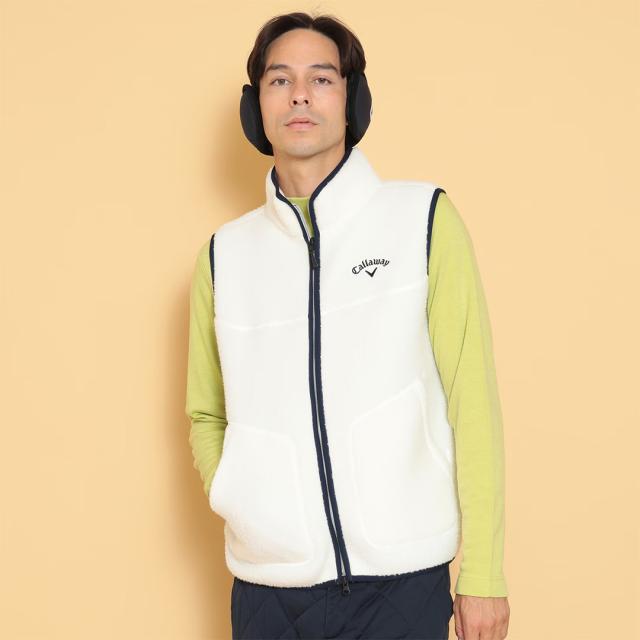 キャロウェイ C24216102-1031-L メンズ シェルパフリース ボアベスト(ホワイト・サイズ：L)CALLAWAY[C242161021031L] 返品種別Aの通販は