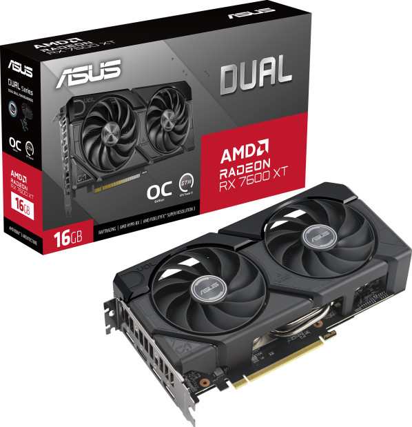 ASUS（エイスース） DUALRX7600XTO16G AMD Radeon RX 7600 XT　チップセット搭載グラフィックボード[DUALRX7600XTO16G] 返品種別B