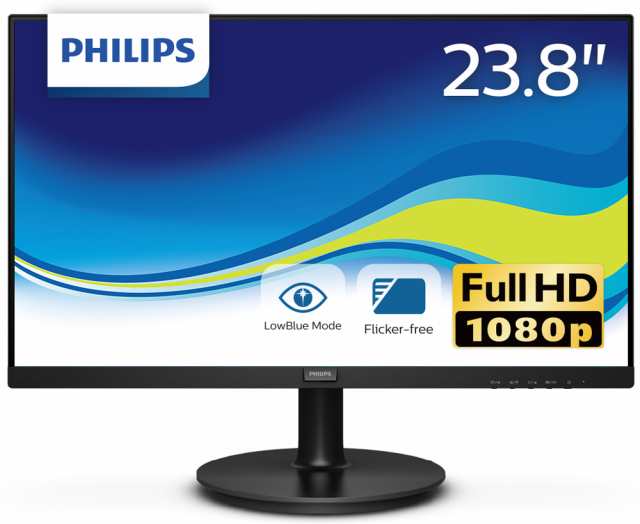 Philips（フィリップス） 23.8型ワイド フルHD VA 液晶ディスプレイ フィリップス V line ワイドビューモニター 241V8L/11返品種別A