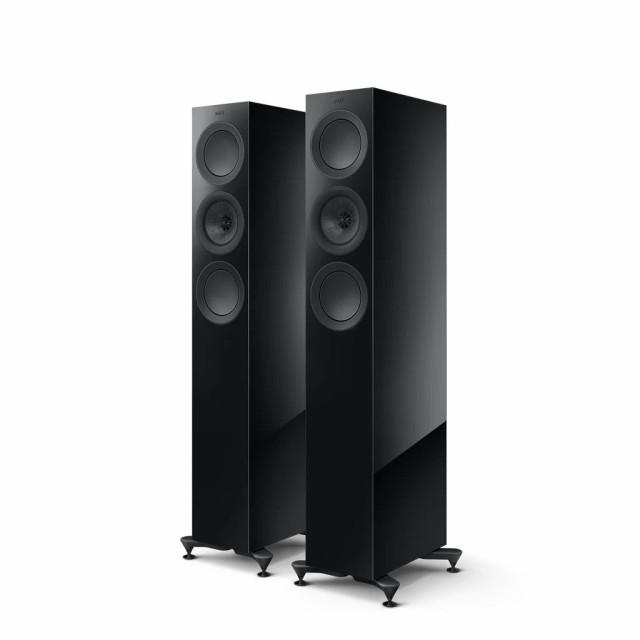 KEF R5-META-BLACK トールボーイ型スピーカー（グロス・ホワイト）【ペア】KEF[R5METABLACKペア] 返品種別A