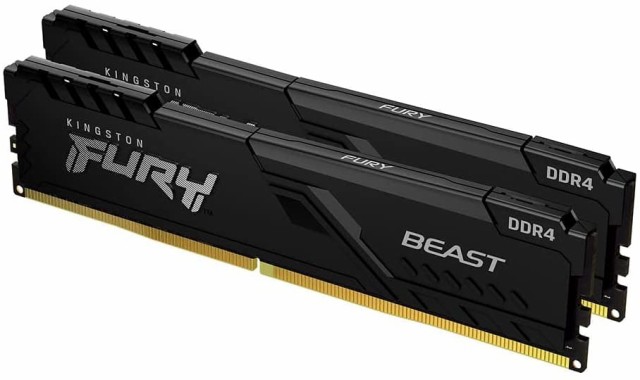 Kingston（キングストン） PC4-25600 (DDR4-3200）288pin UDIMM 16GB（8GB×2枚) FURY Beast Black KF432C16BBK2/16返品種別B