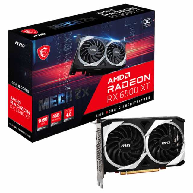 MSI MSI Radeon RX 6500 XT MECH 2X 4G OC / PCI Express 4.0 グラフィックスボード Radeon RX 6500 XT MECH 2X 4G OC返品種別B