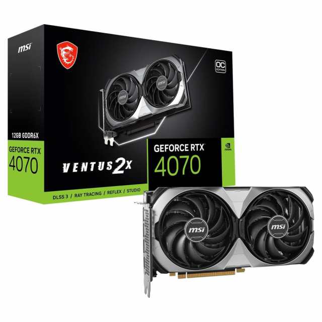 MSI RTX 4070 VENTUS 2X E GeForce RTX 4070 VENTUS 2X E 12G OC / PCI-Express 4.0 グラフィックスボード[RTX4070VENTUS2XE] 返品種別B