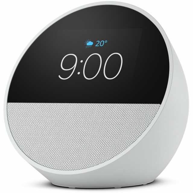 Amazon（アマゾン） B0C2RZWV9B Echo Spot（2024年発売） - スマートアラームクロック with Alexa、鮮やかなサウンド(グレーシャーホワイ