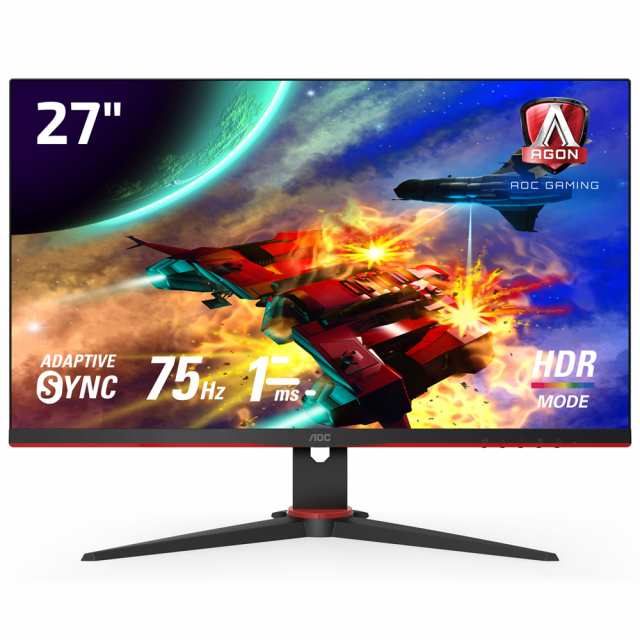 AOC 27G2E5/11 27型 ゲーミング液晶ディスプレイ（75Hz/1920×1080/1ms(MPRT)/IPS/ノングレア/DisplayPort/HDMI/FreeSync/HDR Mode/Flick