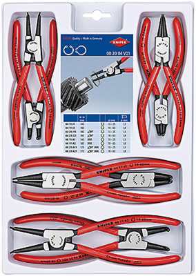 クニペックス 00 20 04 V01 スナップリングプライヤーセット (8本組)KNIPEX[002004V01KNIPEX] 返品種別Bの通販は