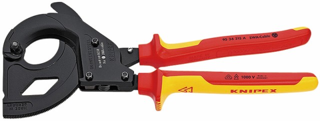 クニペックス 95 36 315 A 絶縁ラチェットケーブルカッター SWA用 315mmKNIPEX[9536315AKNIPEX] 返品種別B