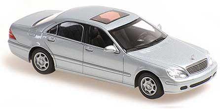 マキシチャンプス 1/43 メルセデス ベンツ S-クラス (W220) 1998 シルバーメタリック【940036201】ミニカー  返品種別Bの通販は