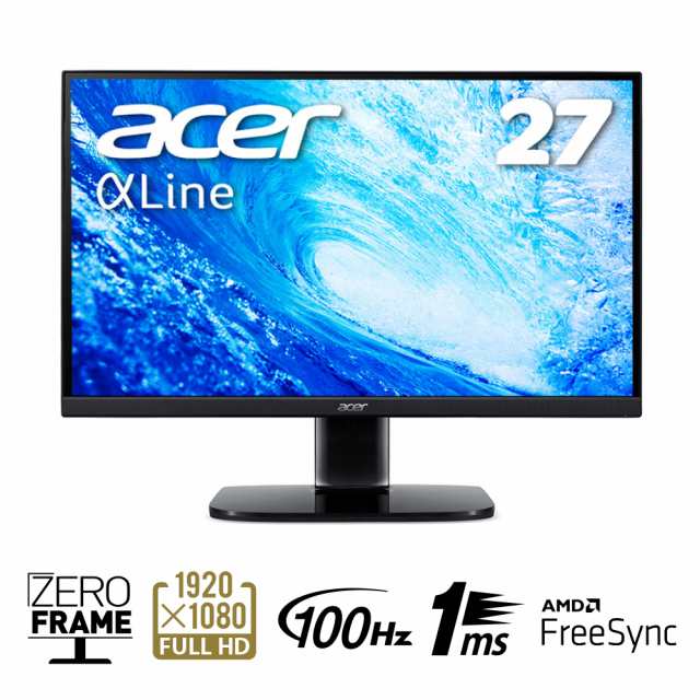 Acer（エイサー） KA270HBMIX 27型 液晶ディスプレイ（フルHD/100Hz/VA/非光沢/1ms（VRB）/HDMI/ミニD-Sub/スピーカー搭載/VESAマウント